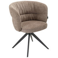 STOL MED ARMSTÖD järn chenille  - ljusbrun/svart, Design, metall/textil (63,5/81,5/61cm) - Novel