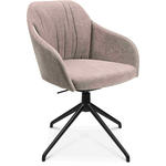 ARMLEHNSTUHL  in Aluminium Velours  - Ecru/Schwarz, Design, Textil/Metall (58/81,5-84,5/60cm) - Johann Jakob