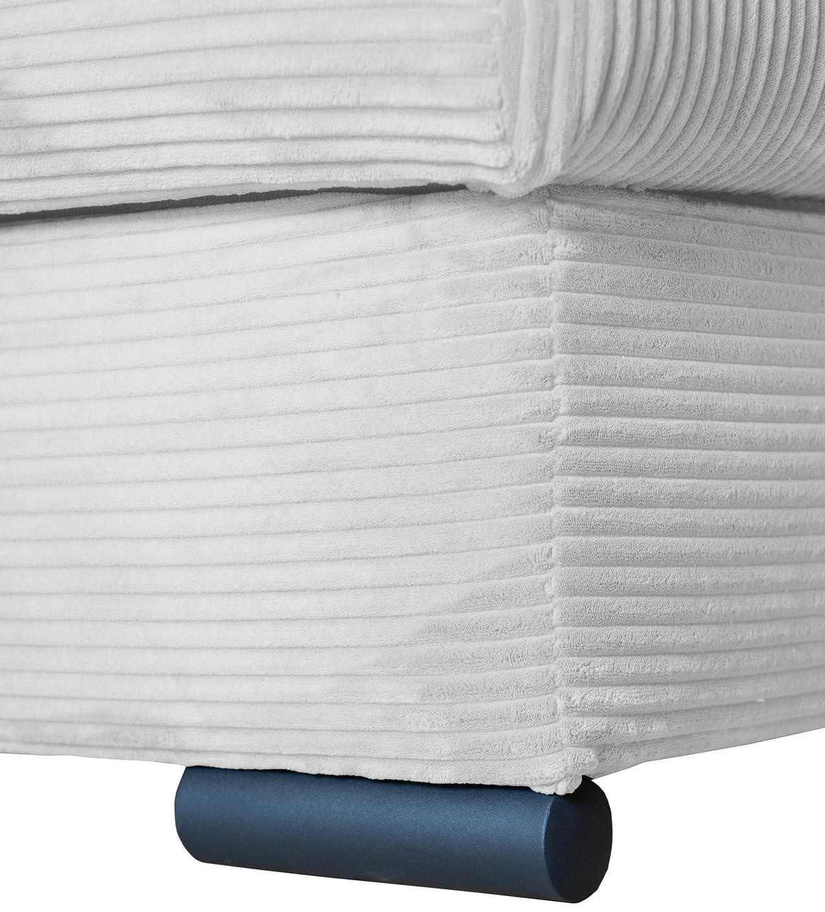 ECKSOFA Perlmutt Cord Zierkissen, Rückenkissen, Bettkasten, Schlaffunktion, Rücken echt, Liegefläche im Originalstoff  - Perlmutt/Schwarz, KONVENTIONELL, Textil/Metall (168/258cm) - Carryhome