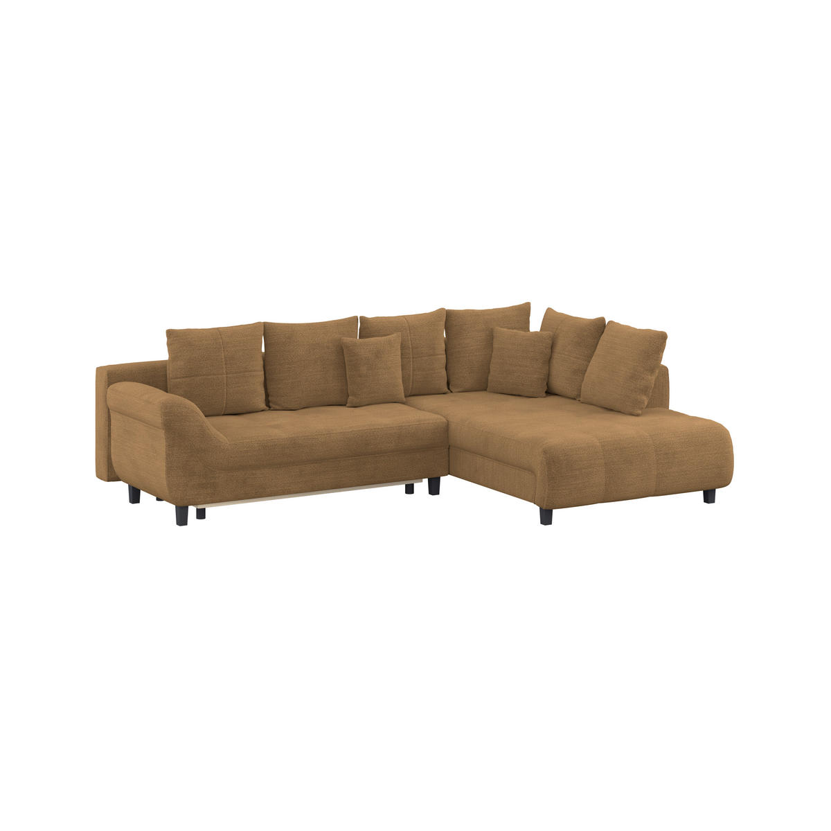 ECKSOFA MENDOZA NEW Rostfarben Chenille, Struktur Zierkissen, Rückenkissen, Bettkasten  - Rostfarben/Schwarz, KONVENTIONELL, Textil (309/197cm) - MID.YOU