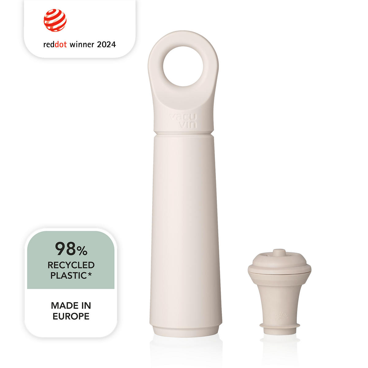 PUMPA ZA VINO    - boje pijeska, Basics, plastika (21,9/6,6/3,9cm) - Vacu Vin