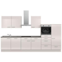 KÜCHENLEERBLOCK 360 cm   in Schieferfarben, Hellgrau  - Schieferfarben/Edelstahlfarben, MODERN, Holzwerkstoff/Metall (360cm) - Nobilia