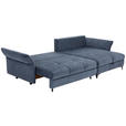 ECKSOFA Blau Chenille  - Blau/Schwarz, KONVENTIONELL, Textil/Metall (291/153cm) - Hom`in