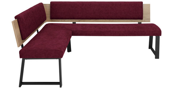 ECKBANK 190/220 cm in Dunkelrot - Schwarz/Dunkelrot, MODERN, Holzwerkstoff/Textil (190/220cm) - Venda