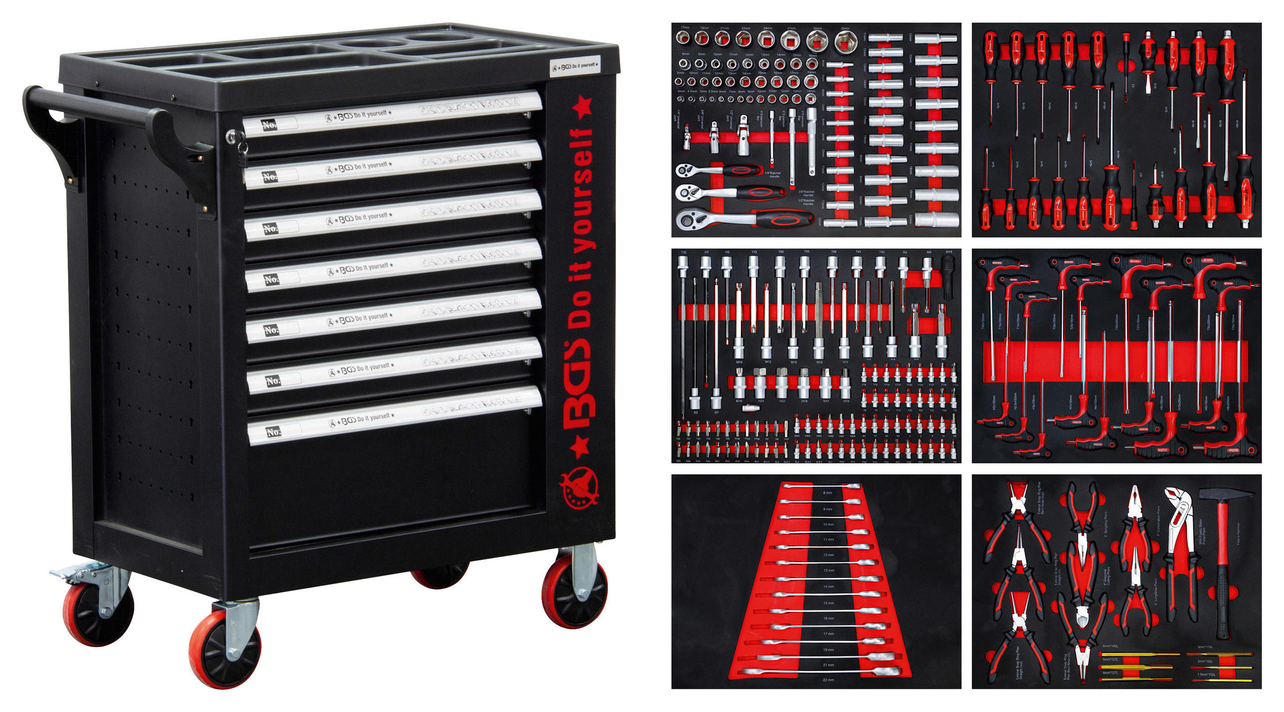 XXXLutz Werkstattwagen Schwarz, Rot 79.51x96.97x45.5 cm