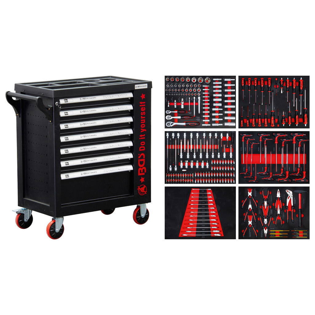 Werkstattwagen Schwarz/rot B: 79,51 Cm