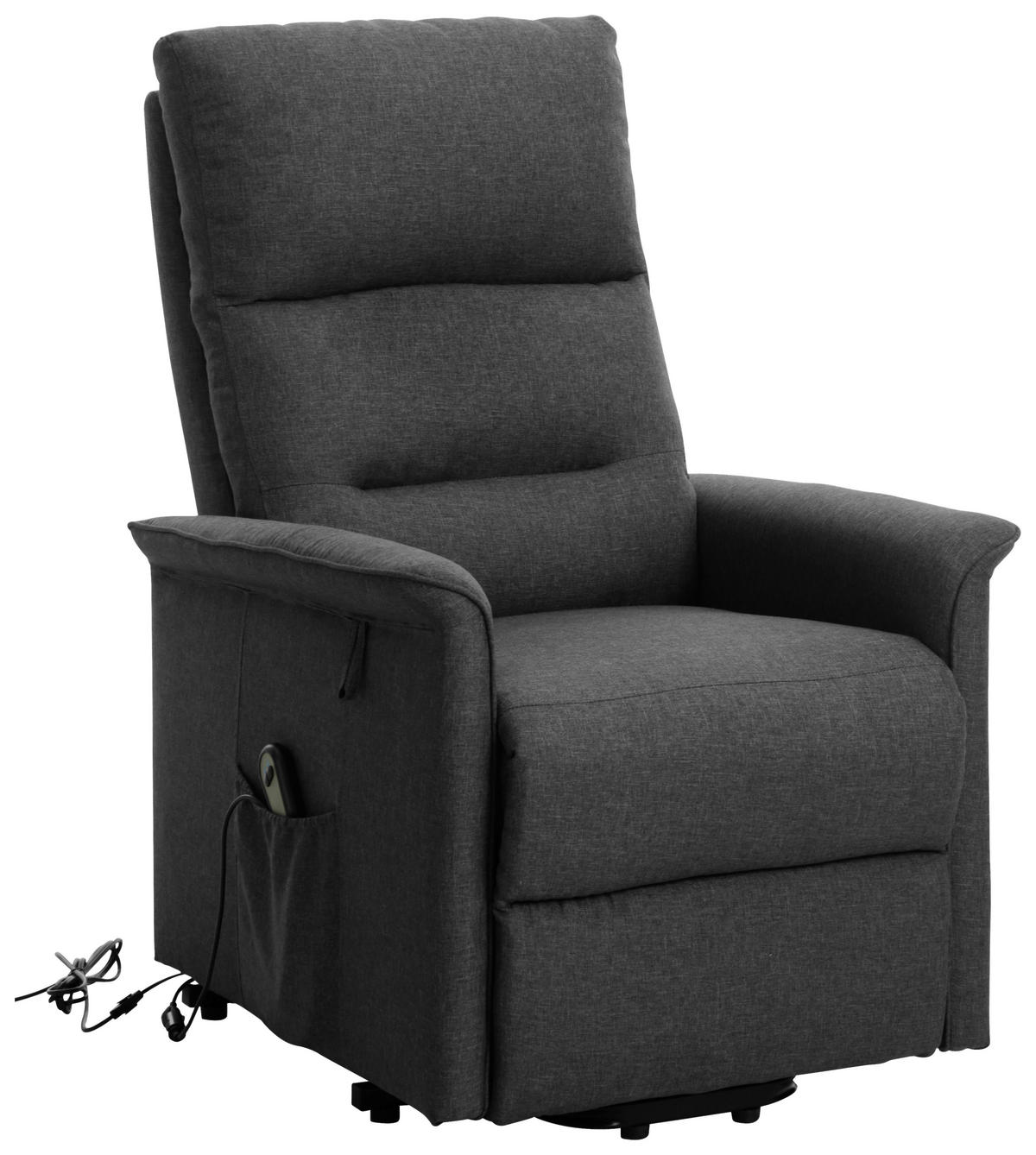FERNSEHSESSEL Mikrofaser Grau  - Schwarz/Grau, KONVENTIONELL, Kunststoff/Textil (74/109/89cm) - MID.YOU