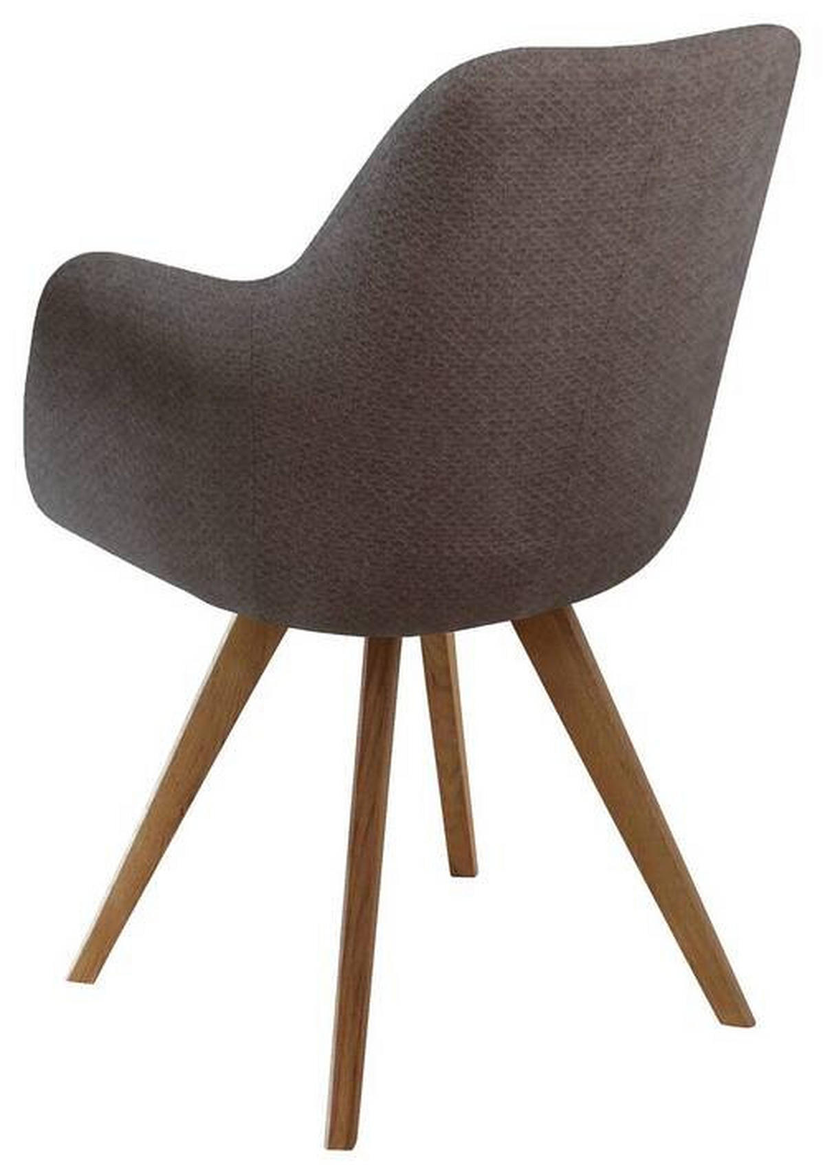 ARMLEHNSTUHL  in Chenille  - Eichefarben/Graubraun, Design, Holz/Textil (57/85,5/65cm) - Voleo