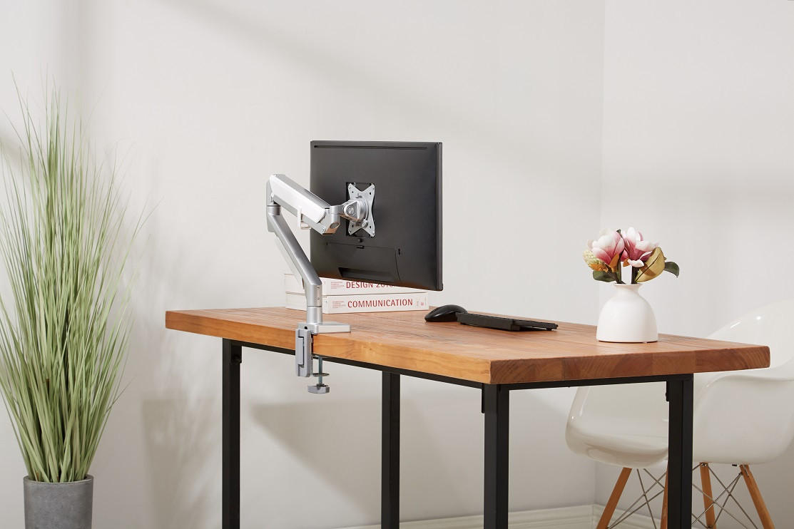 MONITOR-HALTERUNG Metall, Kunststoff Grau, Weiß  - Weiß/Grau, Design, Kunststoff/Metall (56/69,5/11,7cm) - Boxxx