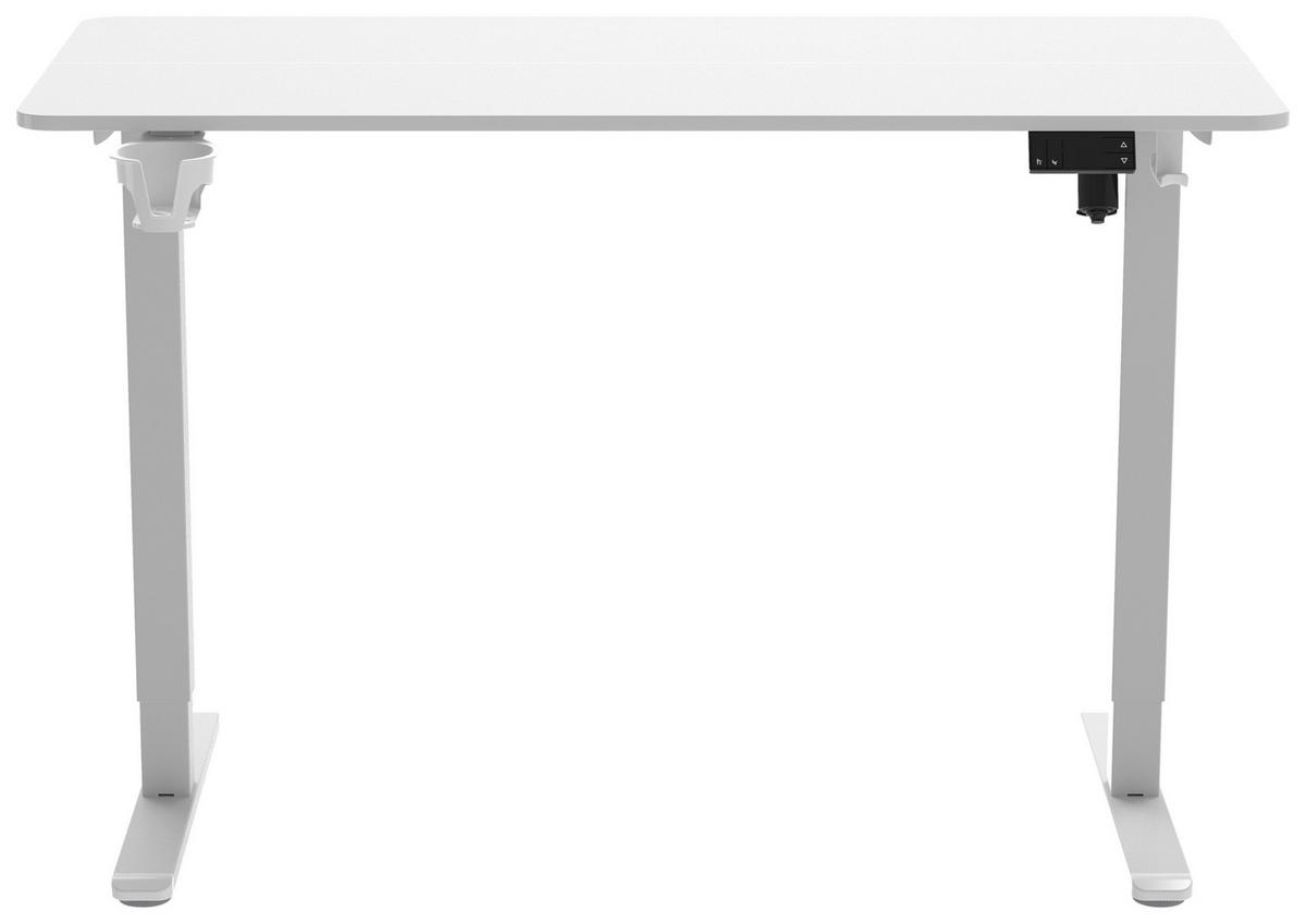 SCHREIBTISCH 120/60/70-115 cm Weiß elektrisch höhenverstellbar  - Weiß, MODERN, Holzwerkstoff/Kunststoff (120/60/70-115cm) - Livetastic