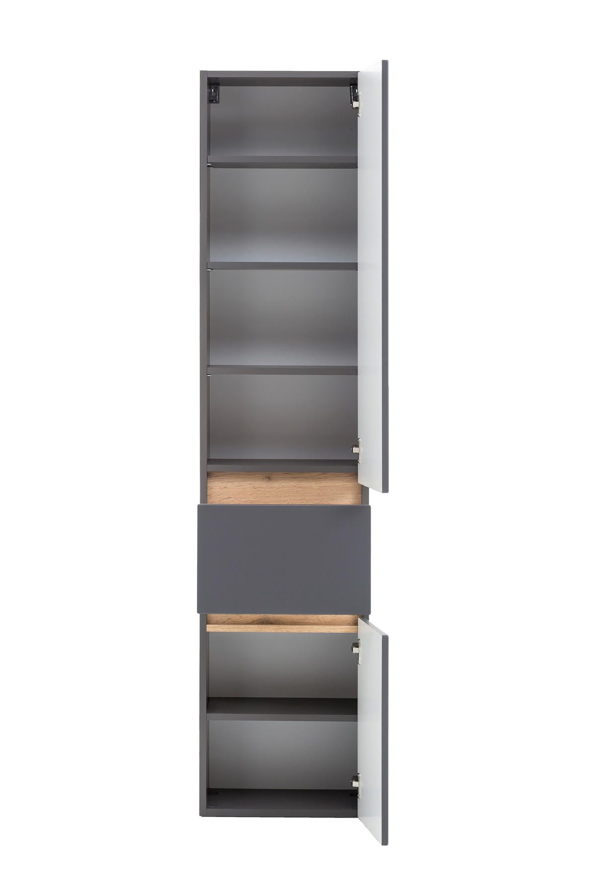 HOCHSCHRANK 40/180/35 cm  - Silberfarben/Graphitfarben, Natur, Holzwerkstoff (40/180/35cm) - Xora