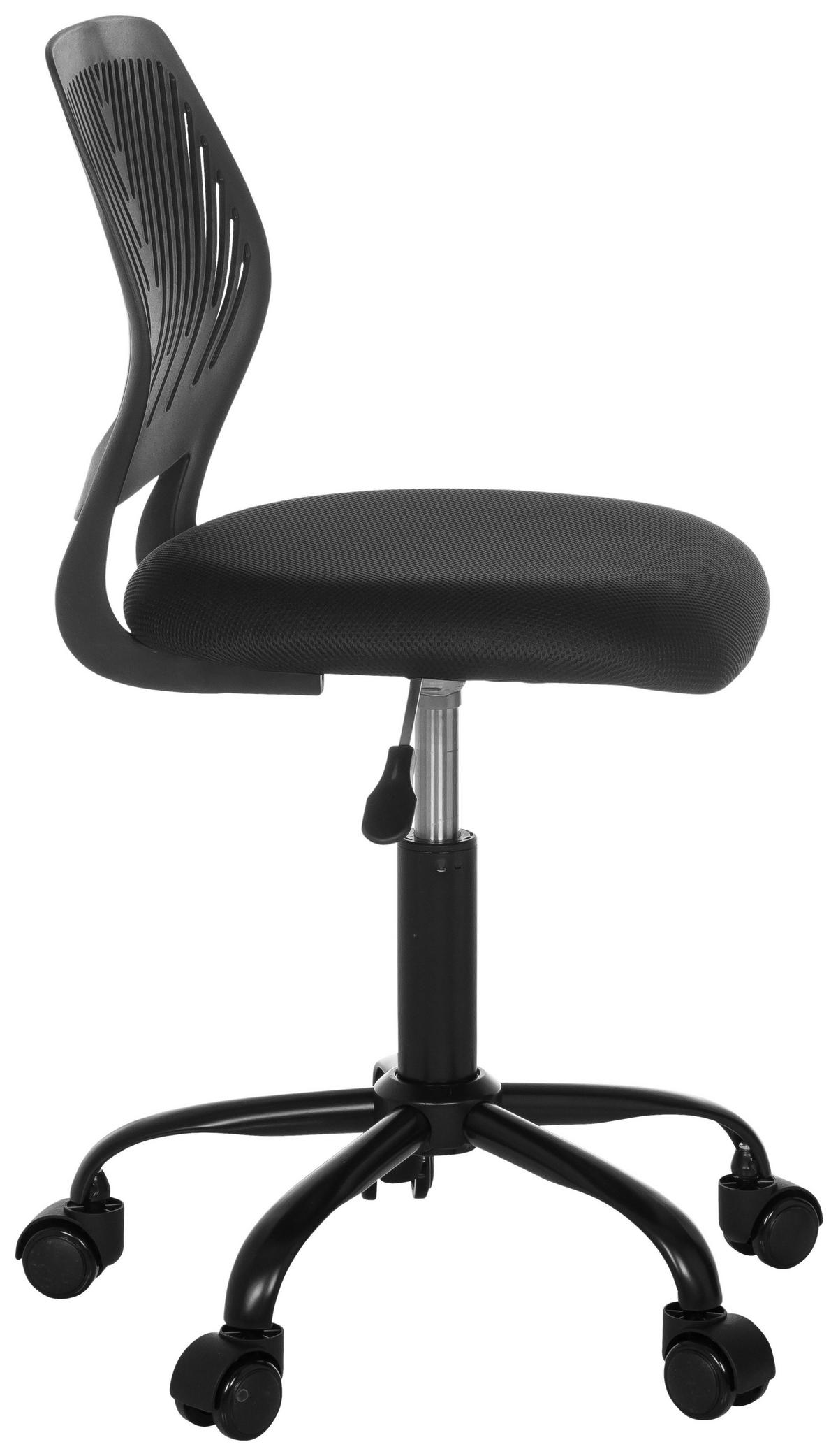 OTOČNÁ ŽIDLE PRO MLÁDEŽ, struktura, černá - černá, Moderní, kov/textil (51/75 - 85/51cm) - MID.YOU