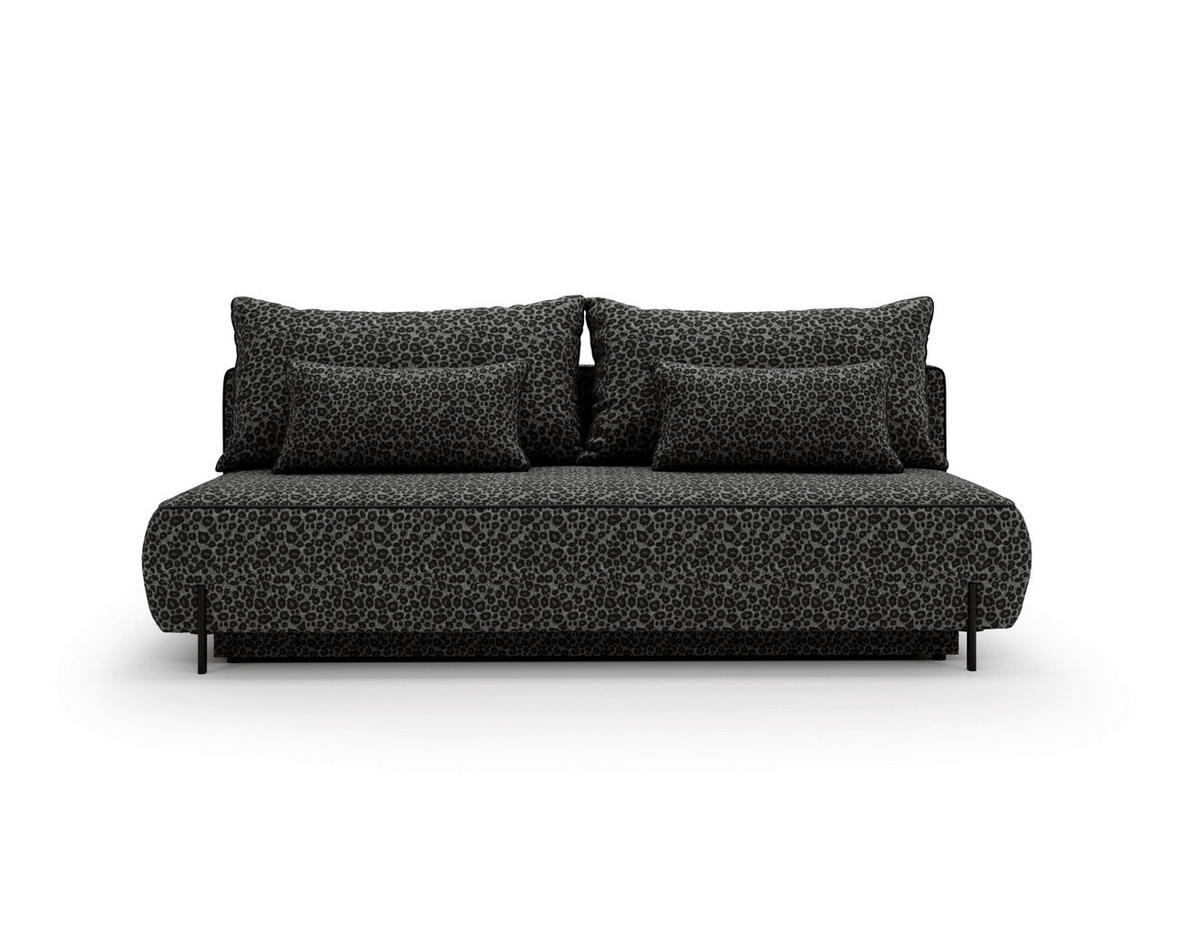 SCHLAFSOFA Jacquard Dunkelgrau Stoffauswahl, Rücken echt  - Dunkelgrau/Schwarz, Design, Textil/Metall (212/90/95cm) - Livetastic