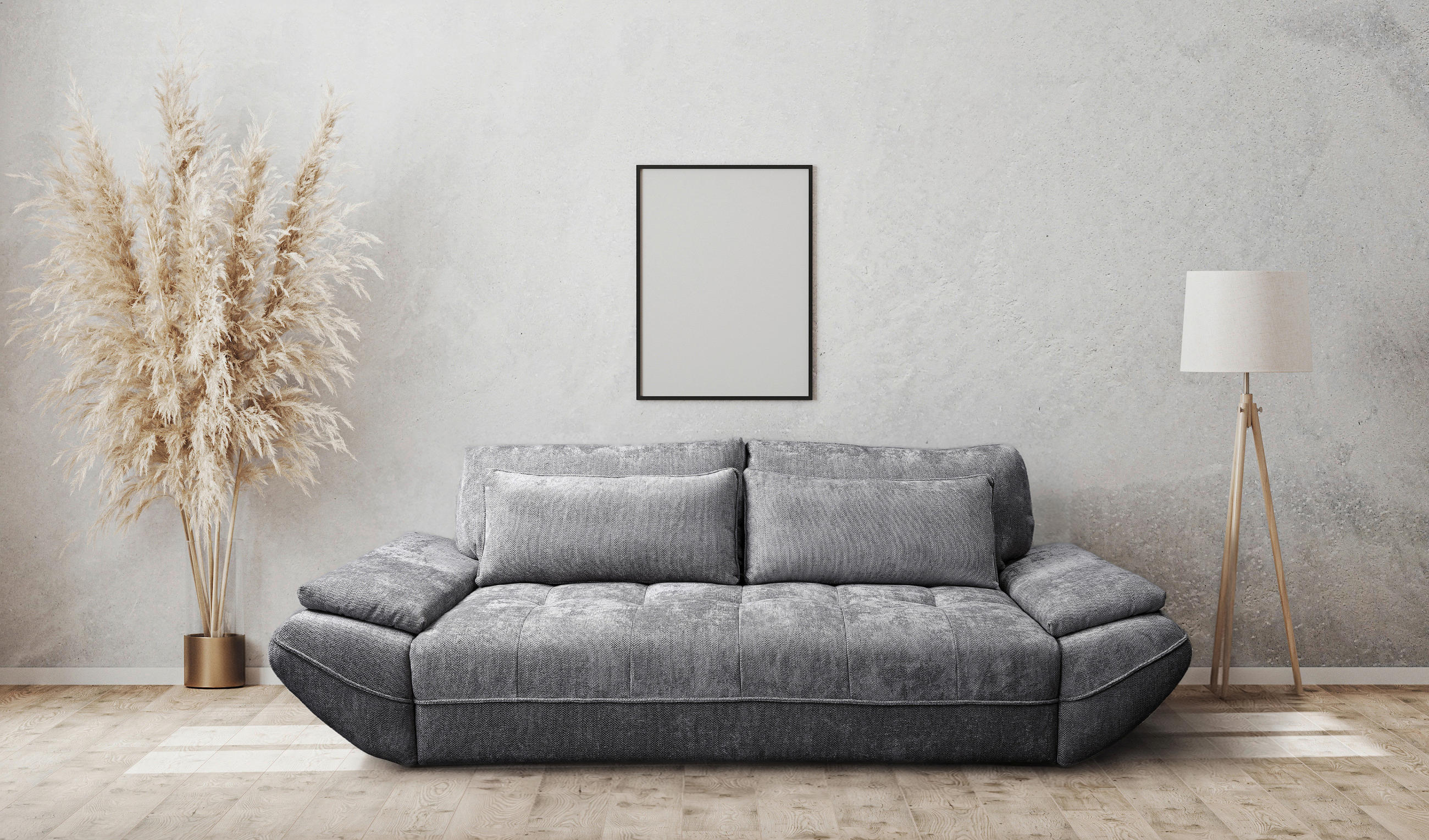Mid.you Schlafsofa Elma Dunkelgrau 280x73-93x107 cm