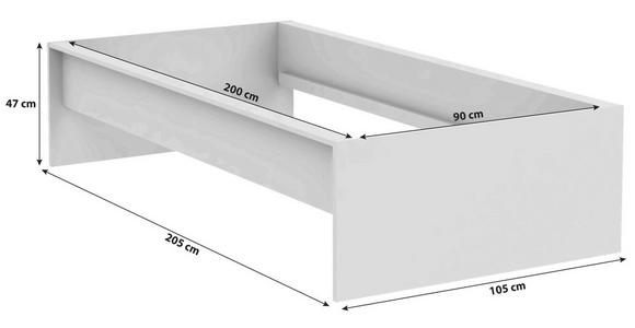 BETTRAHMEN 90/200 cm  in Weiß  - Weiß, KONVENTIONELL, Holzwerkstoff (90/200cm) - Hom`in