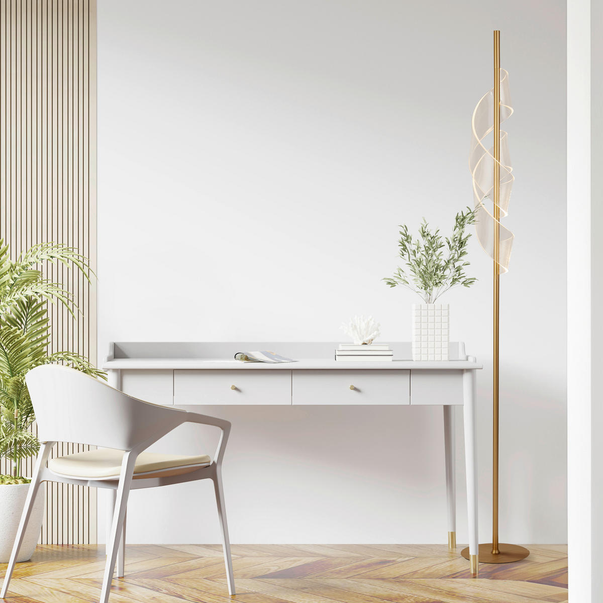 LED ÁLLÓLÁMPA - krómszínű/áttetsző, Design, műanyag/fém (22/22/159cm)