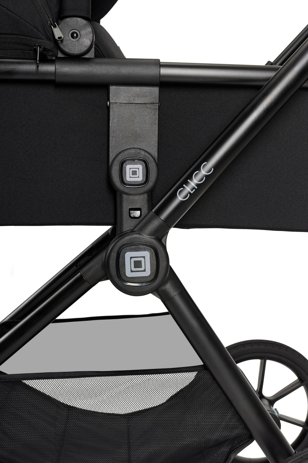 KINDERWAGENSET CLICC  - Schwarz, Basics, Textil/Metall (61/114/84cm) - Moon