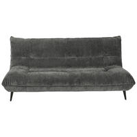 3-SITZER-SOFA in Mikrofaser Anthrazit  - Anthrazit/Schwarz, KONVENTIONELL, Textil/Metall (230/100/101cm) - Hom`in
