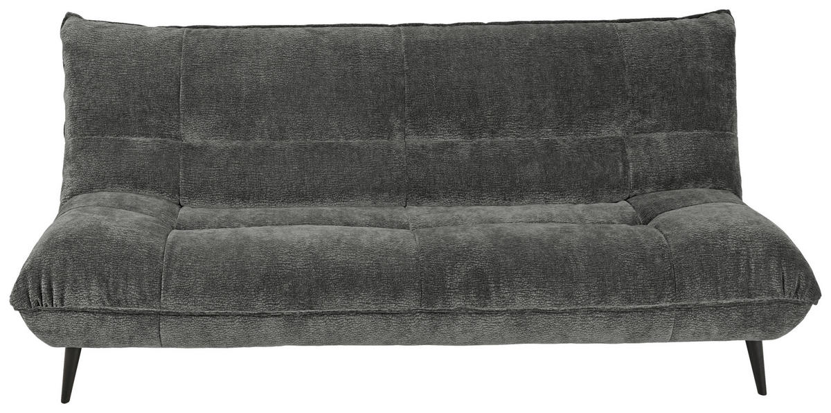 3-SITZER-SOFA in Mikrofaser Anthrazit  - Anthrazit/Schwarz, KONVENTIONELL, Textil/Metall (230/100/101cm) - Hom`in