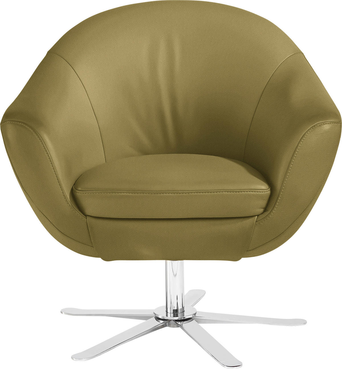 COCKTAILSESSEL - Chromfarben/Grün, Design, Leder/Metall (84/82/71cm) - Joop!