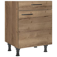 SCHUBKASTENUNTERSCHRANK 60/87/56 cm  in Eiche dunkel  - Eiche dunkel/Schwarz, MODERN, Holzwerkstoff/Metall (60/87/56cm) - Nobilia