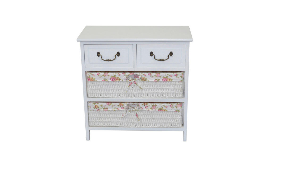 KOMMODE , , 2 Schublade(n)  - Schwarz/Weiß, Design, Holz/Papier (30/60/60cm) - MID.YOU