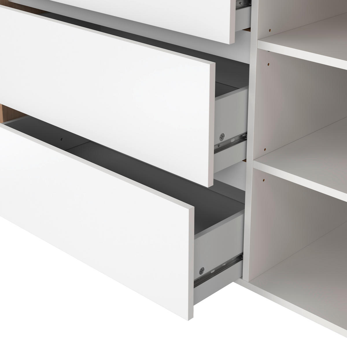 KOMMODE  in 119/84/48 cm  - Eichefarben/Weiß, KONVENTIONELL, Holzwerkstoff (119/84/48cm) - Boxxx