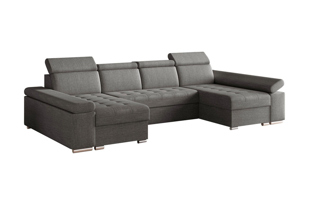 WOHNLANDSCHAFT TORONTO U Grau Webstoff  - Silberfarben/Grau, Design, Textil (168/330/168cm) - MID.YOU