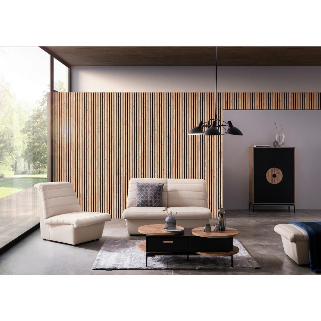 Thumbnail - Looks by W.Joop Hocker Looks Viii, Ecru, Textil, Uni, Füllung: Schaumstoff, rechteckig, 74x43x85 cm, Made in EU, FSC Mix...