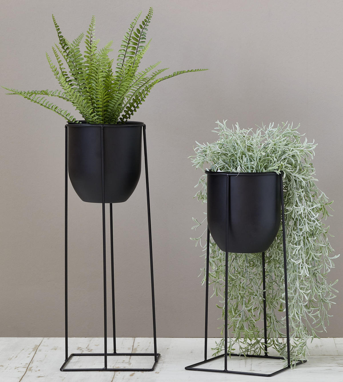BLUMENTOPF   - Schwarz, Basics, Metall (19/50cm) - Ambia Home