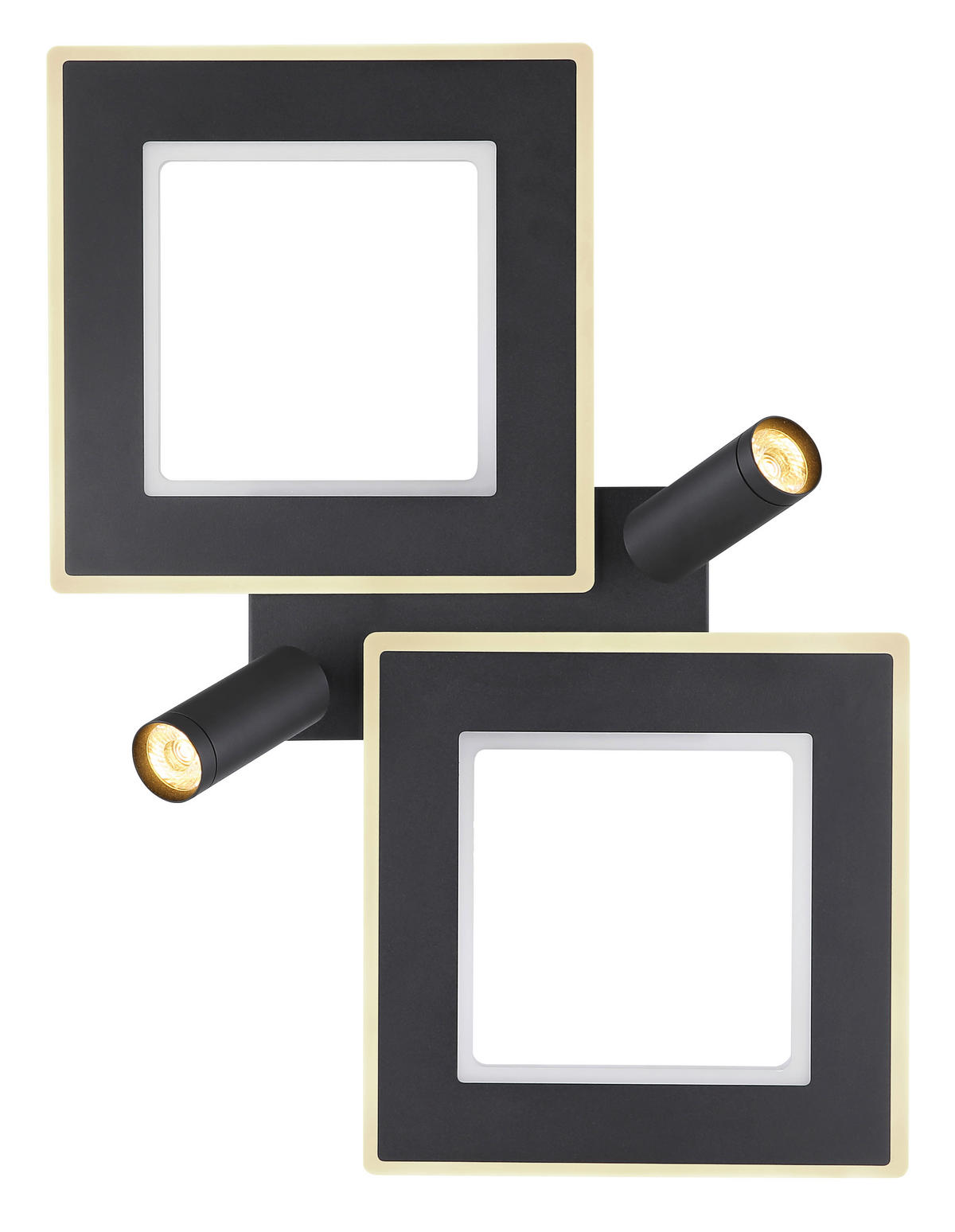 LED-DECKENLEUCHTE    54/41/11,5 cm  - Opal/Schwarz, Design, Kunststoff/Metall (54/41/11,5cm) - Globo