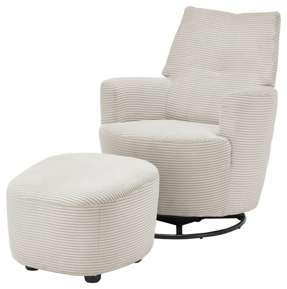 SESSEL Cord Creme    - Creme/Schwarz, Design, Textil/Metall (80/96/88cm) - SetOne by Musterring