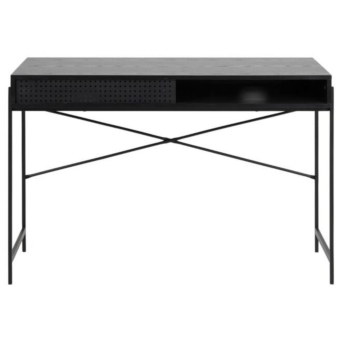 SCHREIBTISCH  in Schwarz  - Schwarz, KONVENTIONELL, Holzwerkstoff/Metall (110/50/75cm)