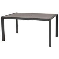 GARTENTISCH Metall, Holzwerkstoff Dunkelgrau rechteckig  - Dunkelgrau, Natur, Holzwerkstoff/Metall (160/90/75cm) - Ambia Garden