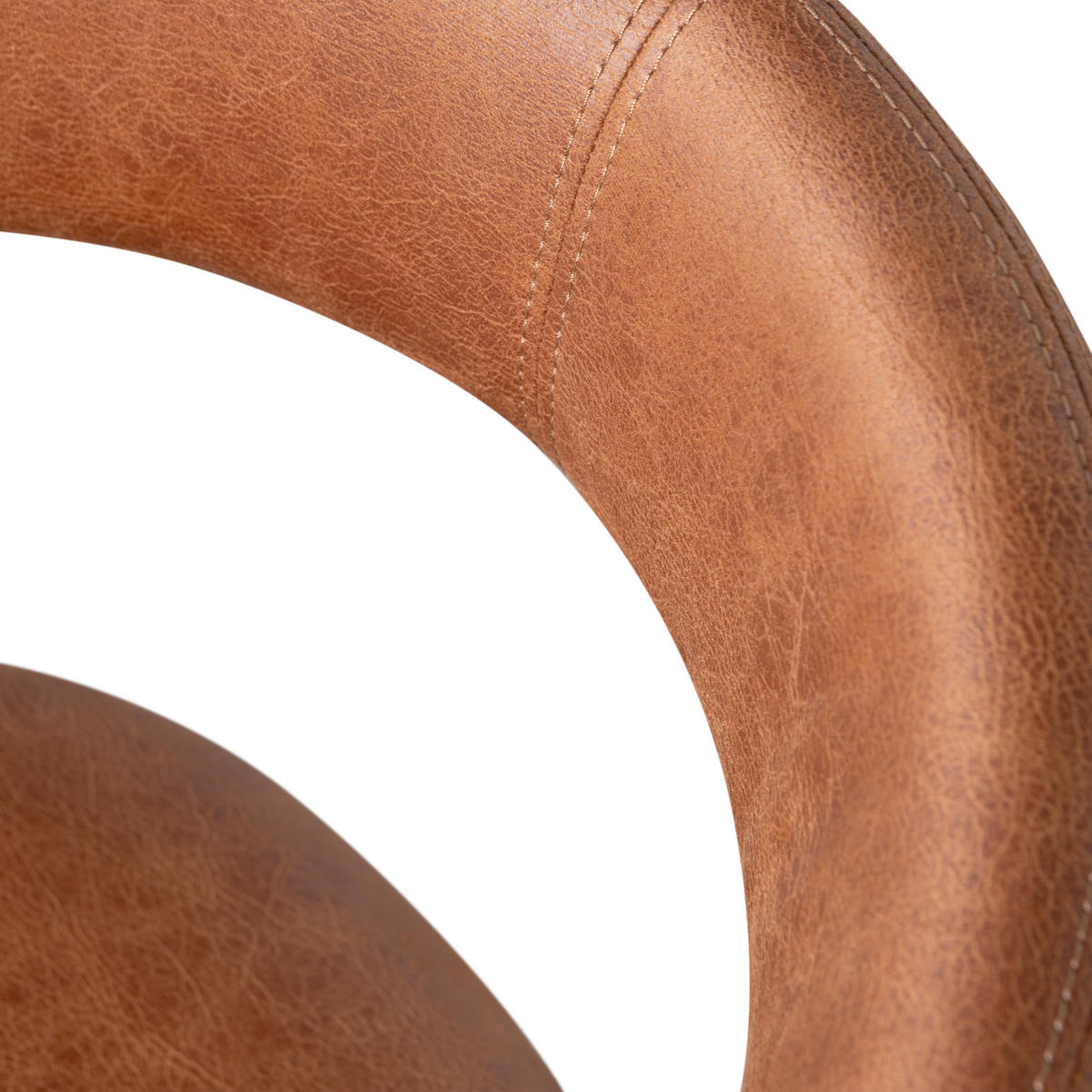 STUHL-SET 2 Stück  Lederlook  - Cognac, MODERN, Kunststoff/Textil (51/76/56cm) - Livetastic