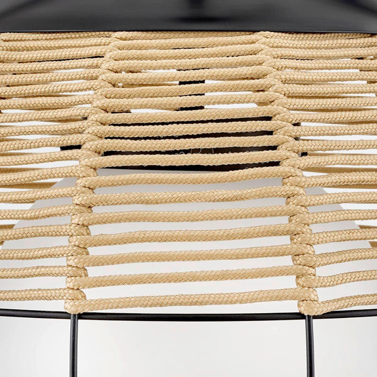 HÄNGELEUCHTE Maddox  46/35,9/35,9 cm  - Beige/Schwarz, KONVENTIONELL, Glas/Textil (46/35,9/35,9cm) - Elstead Lighting