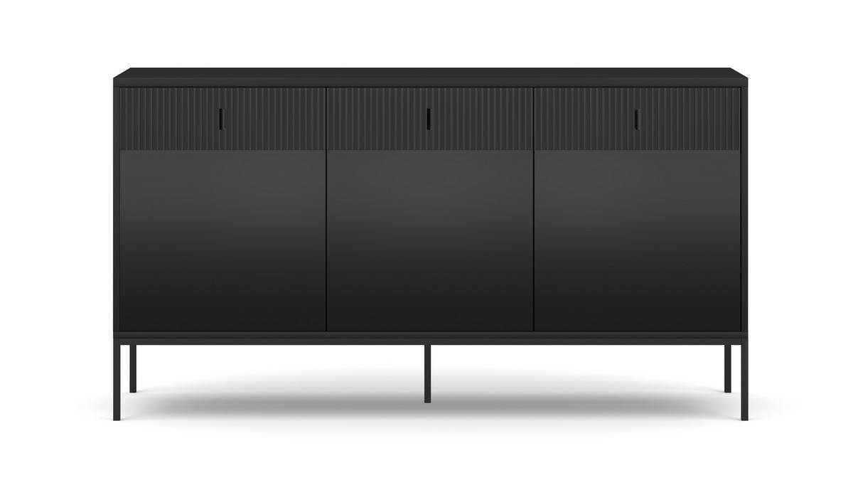 SIDEBOARD Maggiore  in 154,5/82,6/39 cm  - Schwarz, Design, Holzwerkstoff/Metall (154,5/82,6/39cm) - Boxxx