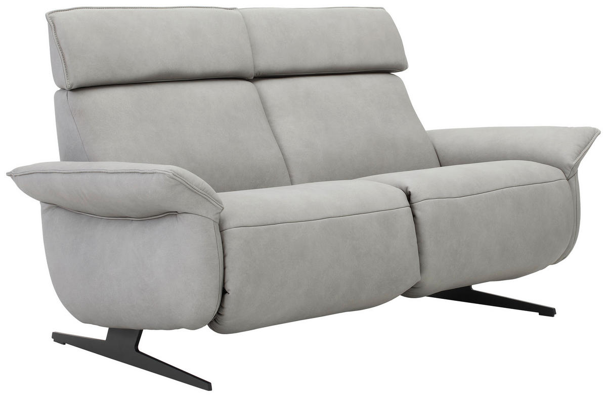 2,5-SITZER Echtleder Grau  - Anthrazit/Grau, KONVENTIONELL, Leder/Metall (175/94/87cm) - Himolla Komfortklass