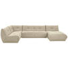 WOHNLANDSCHAFT in Lederlook Creme  - Creme, Trend, Textil (210/390/185cm) - Livetastic