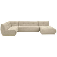 WOHNLANDSCHAFT in Lederlook Creme  - Creme, Trend, Textil (210/390/185cm) - Livetastic