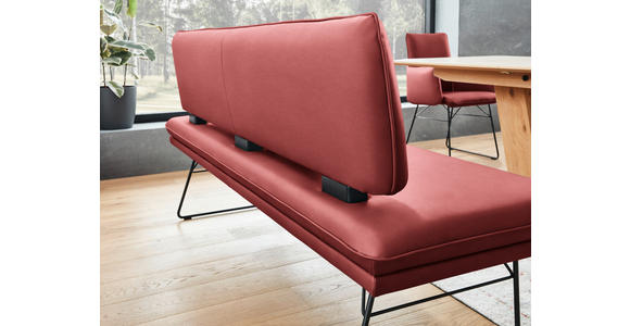 SITZBANK in Metall, Textil Rot, Schwarz  - Rot/Schwarz, Design, Textil/Metall (195/91/65cm) - Dieter Knoll