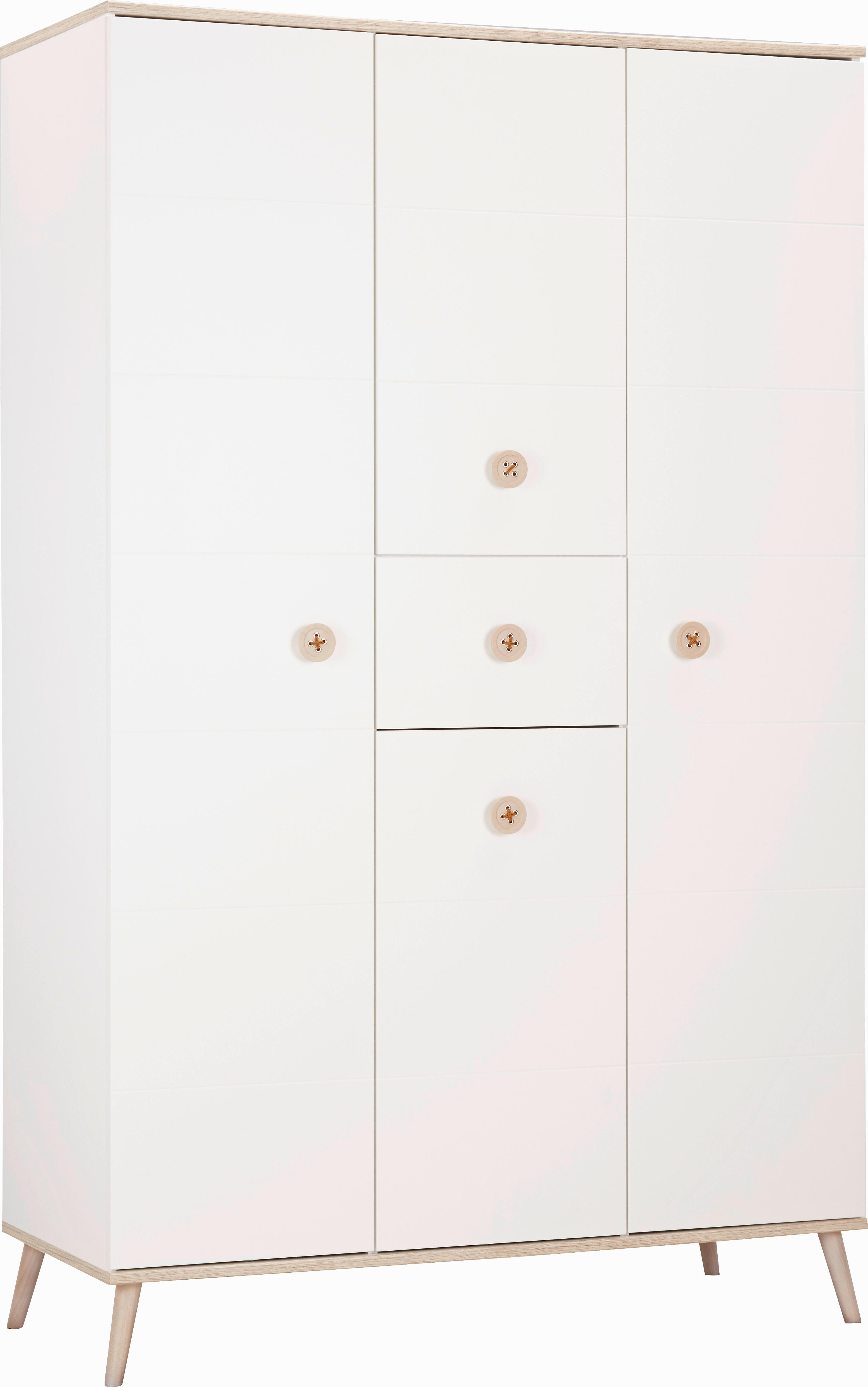 Modern Living ŠATNÍ SKŘÍŇ, bílá, barvy dubu, 125/202/55 cm - bílá,barvy dubu - dřevo, kompozitní dře