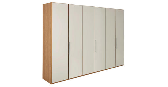 FALTTÜRENSCHRANK in Eichefarben, Champagner - Champagner/Eichefarben, KONVENTIONELL, Glas/Holz (300/216/58cm) - Dieter Knoll