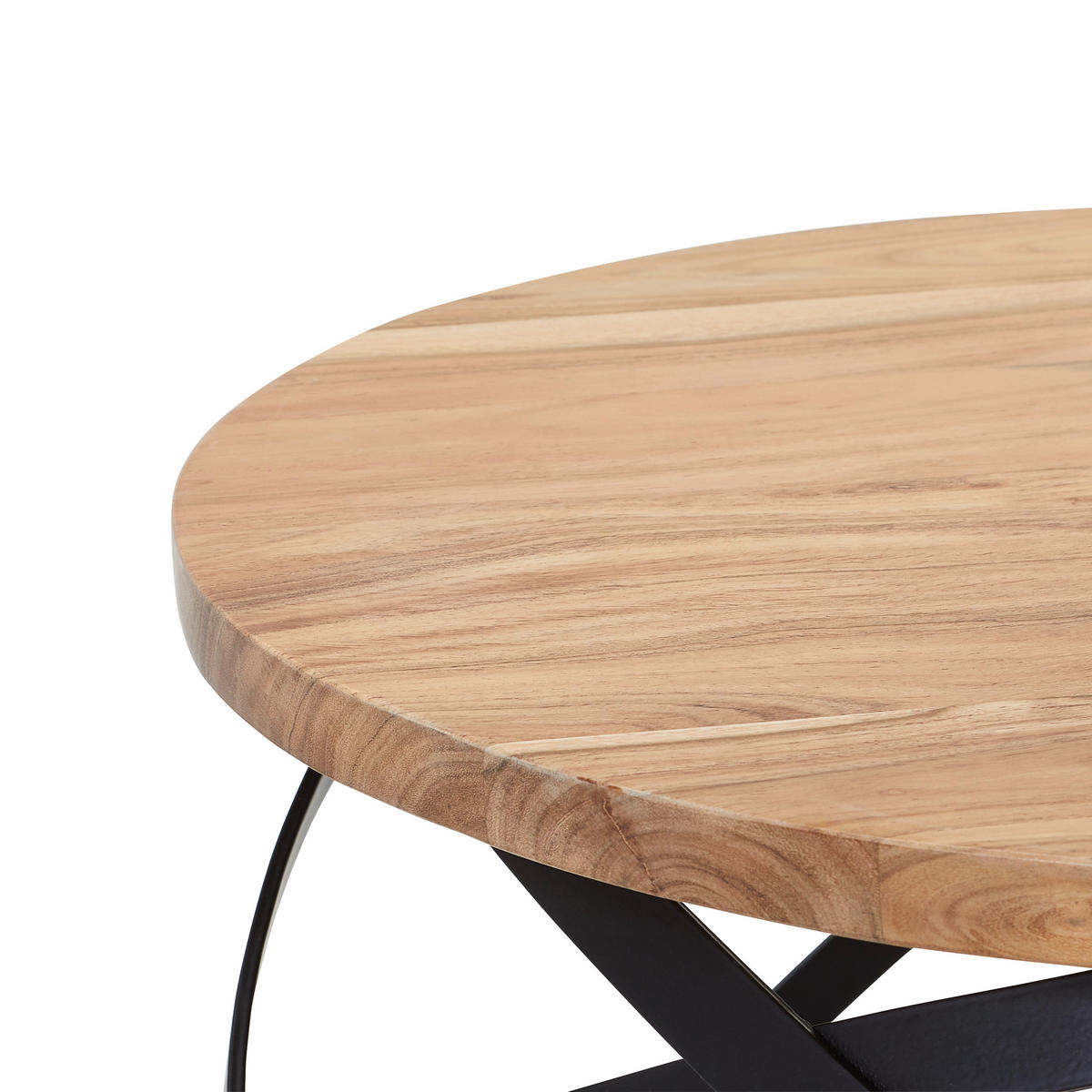 COUCHTISCH in Holz, Metall 60/60/40 cm  - Schwarz/Akaziefarben, MODERN, Holz/Metall (60/60/40cm) - MID.YOU