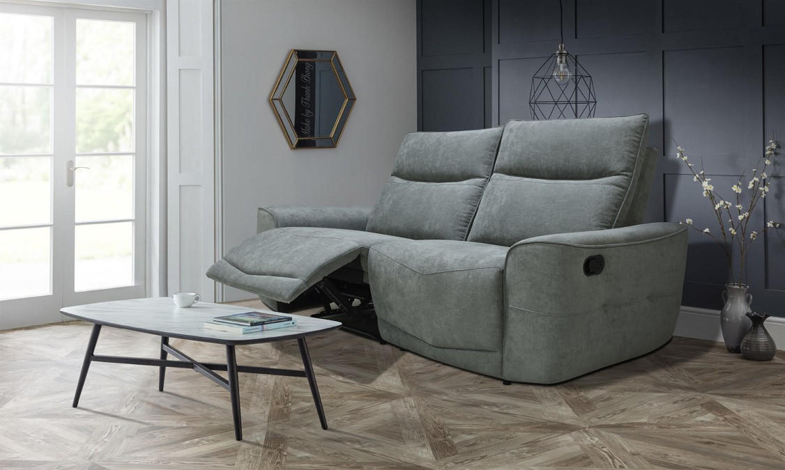 2,5-SITZER Webstoff Grau  - Schwarz/Grau, KONVENTIONELL, Kunststoff/Textil (203/99/96cm) - Celina Home
