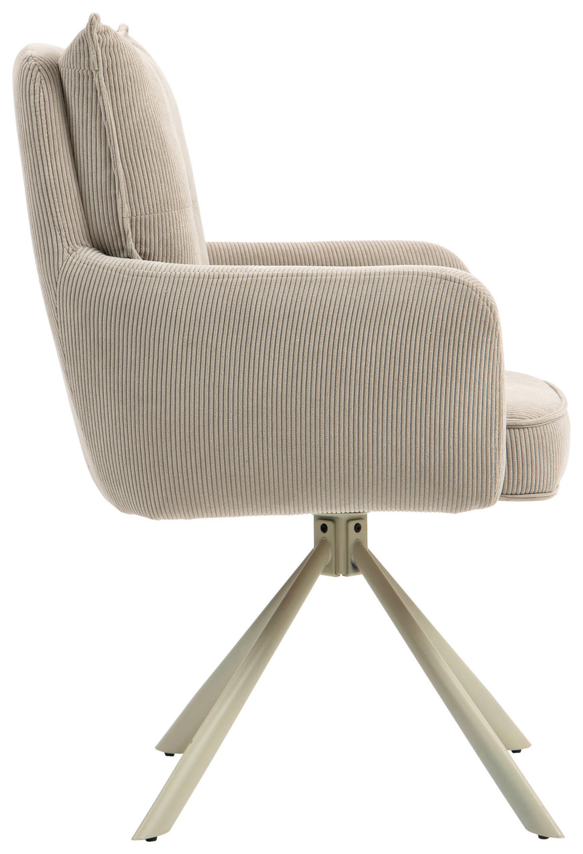 ARMLEHNSTUHL  in Feincord  - Taupe, Design, Textil/Metall (61/95/67cm) - Novel