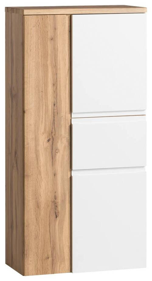 MIDISCHRANK 65/130/35 cm  - Weiss/Eiche Wotan, Modern, Holzwerkstoff/Kunststoff (65/130/35cm) - Held