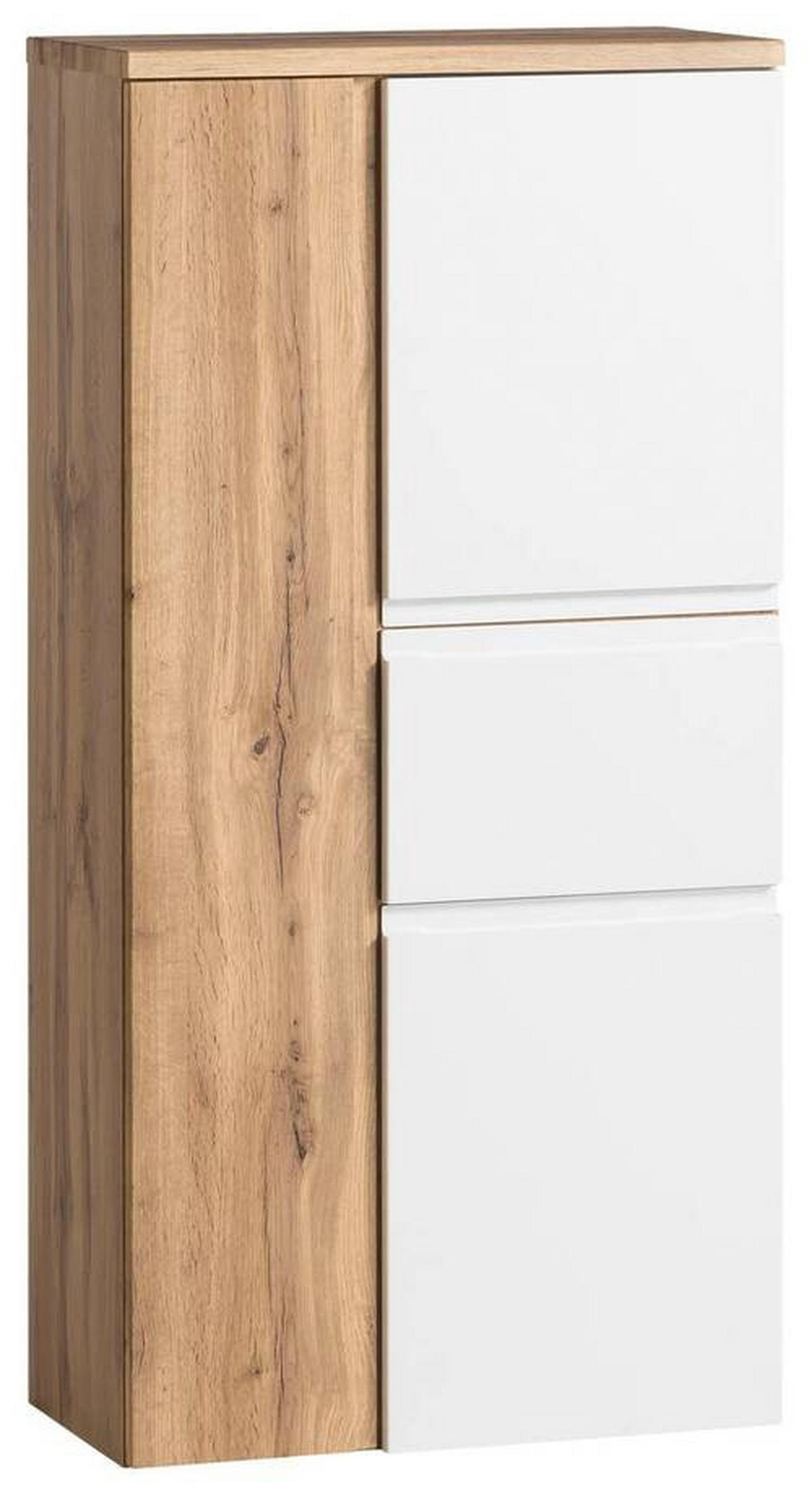 MIDISCHRANK 65/130/35 cm  - Weiss/Eiche Wotan, Modern, Holzwerkstoff/Kunststoff (65/130/35cm) - Held