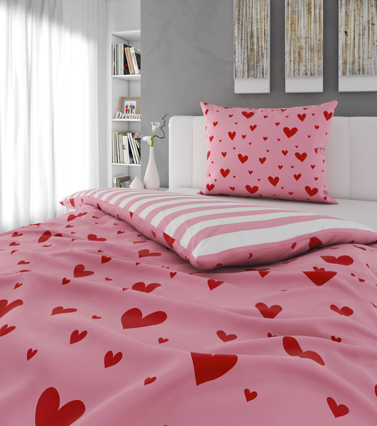 WENDEBETTWÄSCHE Renforcé 140/200 cm  - Rosa, Trend, Textil (140/200cm) - Esposa