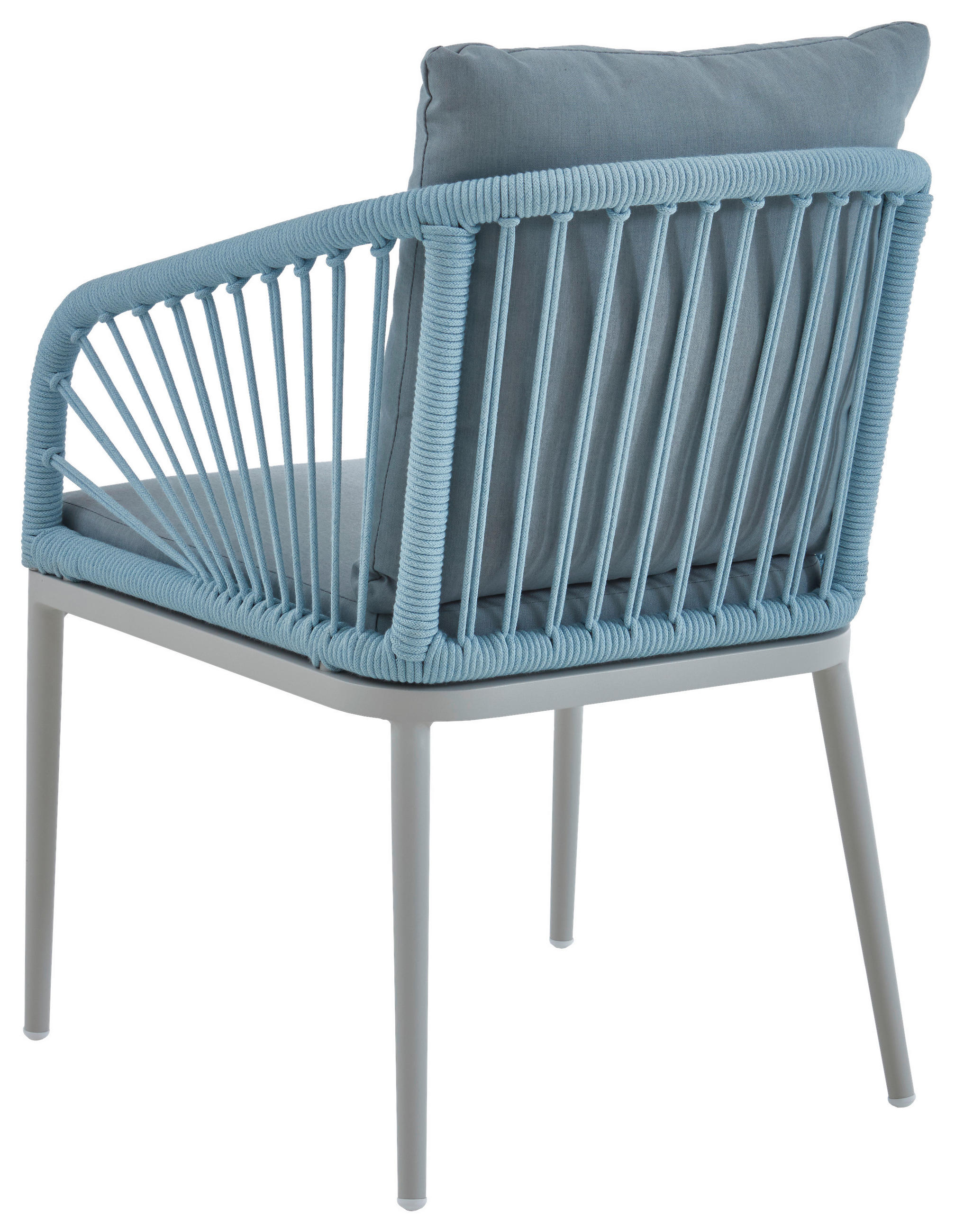 GARTENSESSEL Metall, Textil Blaugrau  - Weiss/Blaugrau, Design, Textil/Metall (56/87/63cm)